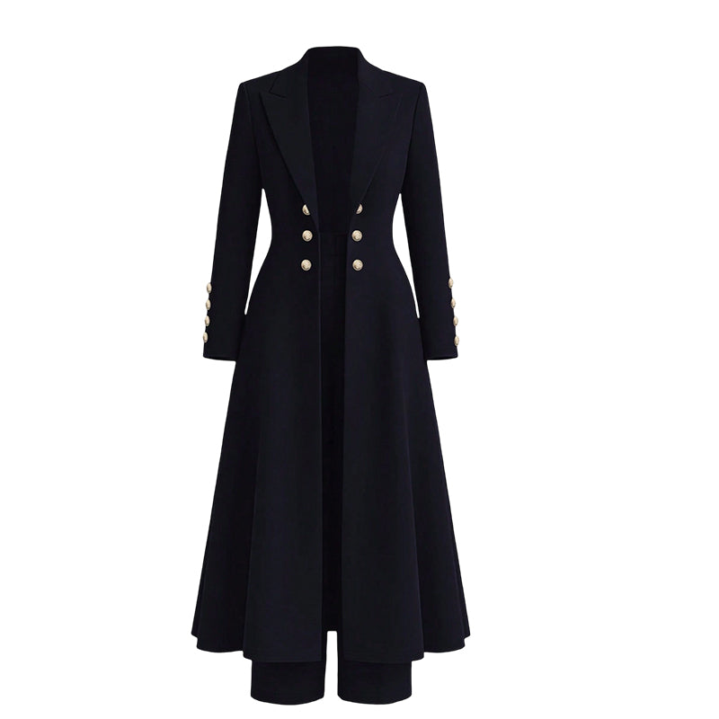 ✈️Fri frakt💰 Halva priset! 🍂 Kvinnlig elegant höst-outfit i två delar – retro långärmad kavaj och enkla byxor, stilren och bekväm för vardag och fest. ✨-17