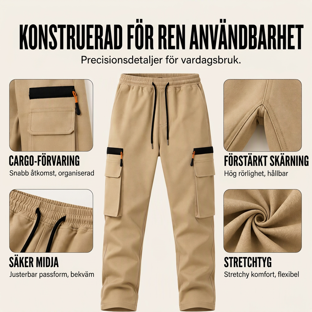 👖 Avslappnade cargobyxor för män med flera fickor – bekväma, mångsidiga, praktiska, perfekta för vardag och utomhus! ✨-1