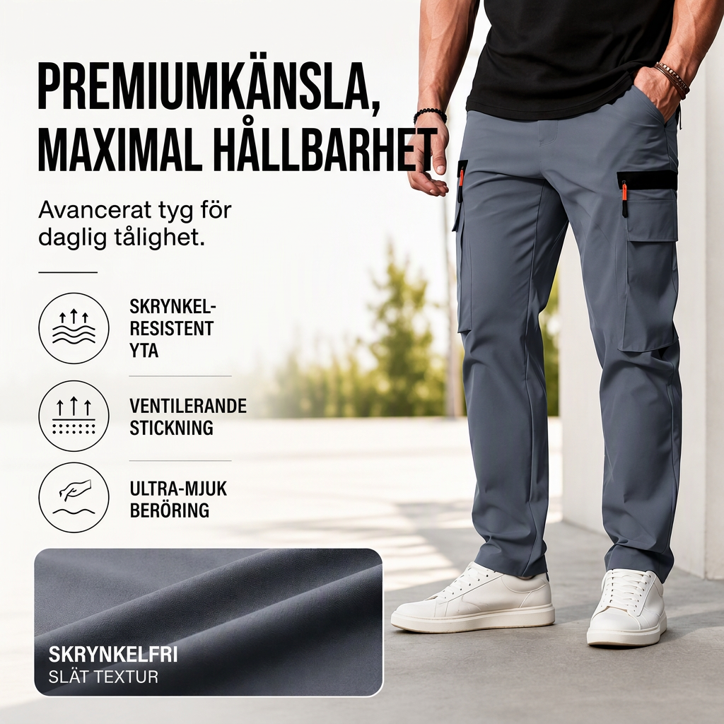 👖 Avslappnade cargobyxor för män med flera fickor – bekväma, mångsidiga, praktiska, perfekta för vardag och utomhus! ✨-3