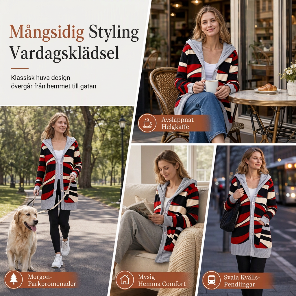 🚚 Fri frakt på just den här produkten!  💖 Långärmad huvtröja i mellanlängd för kvinnor med foder i bomull-6