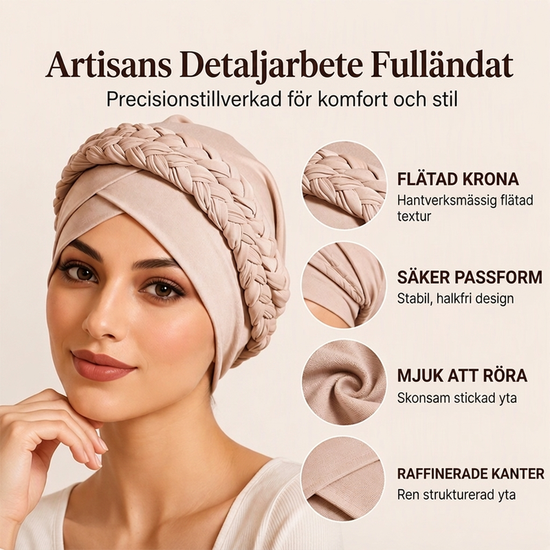 Elegant Turbanmössa för Kvinnor – Mjuk, Varm & Stilren Flätad Design för Höst och Vinter-1
