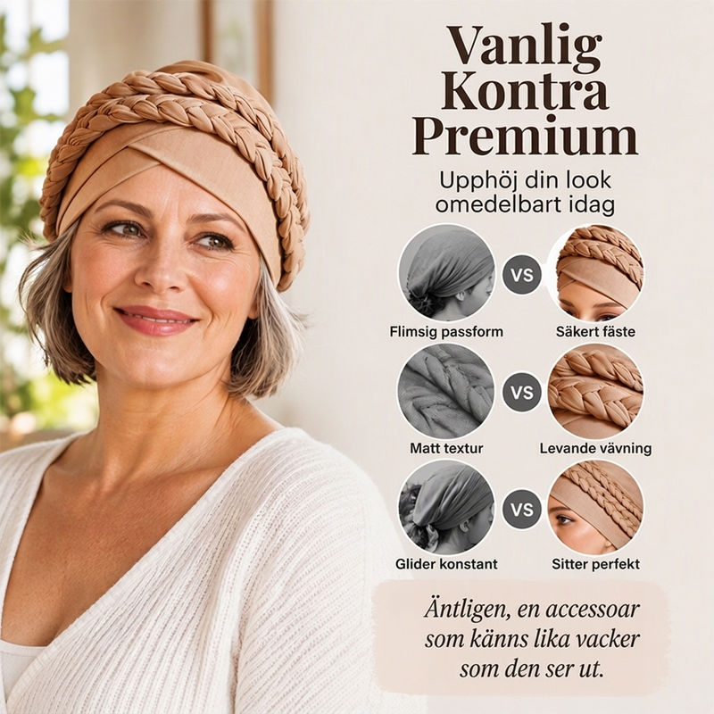 Elegant Turbanmössa för Kvinnor – Mjuk, Varm & Stilren Flätad Design för Höst och Vinter-2
