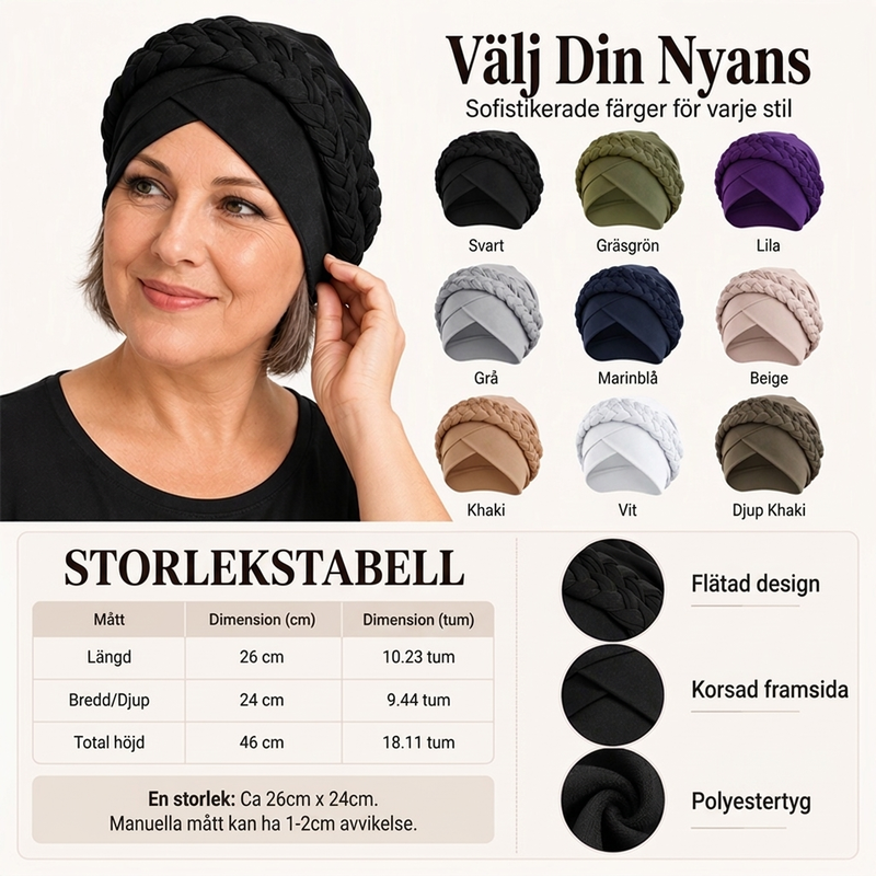 Elegant Turbanmössa för Kvinnor – Mjuk, Varm & Stilren Flätad Design för Höst och Vinter-5