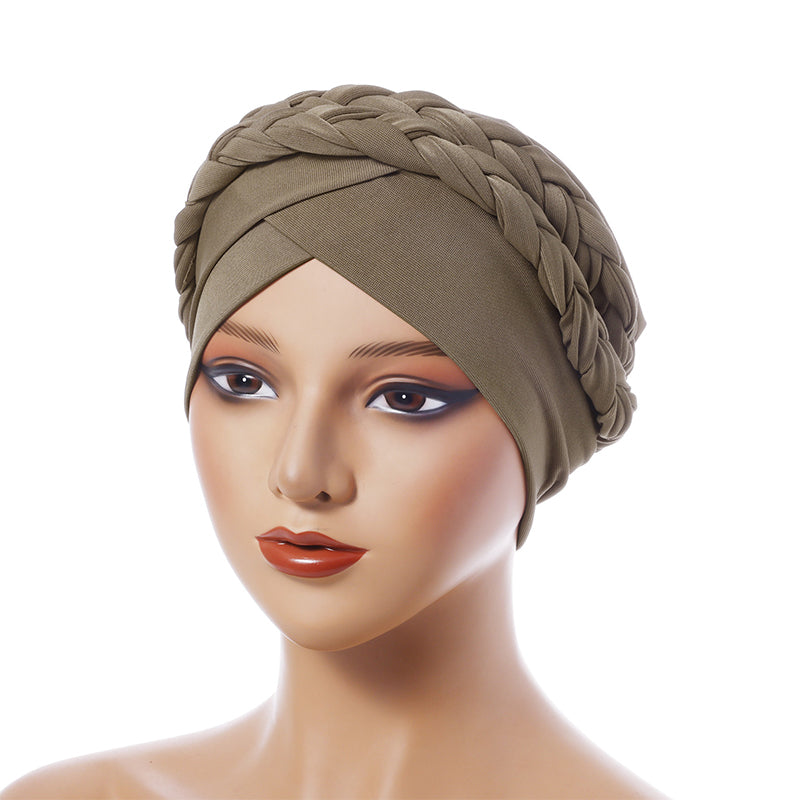 Elegant Turbanmössa för Kvinnor – Mjuk, Varm & Stilren Flätad Design för Höst och Vinter-16