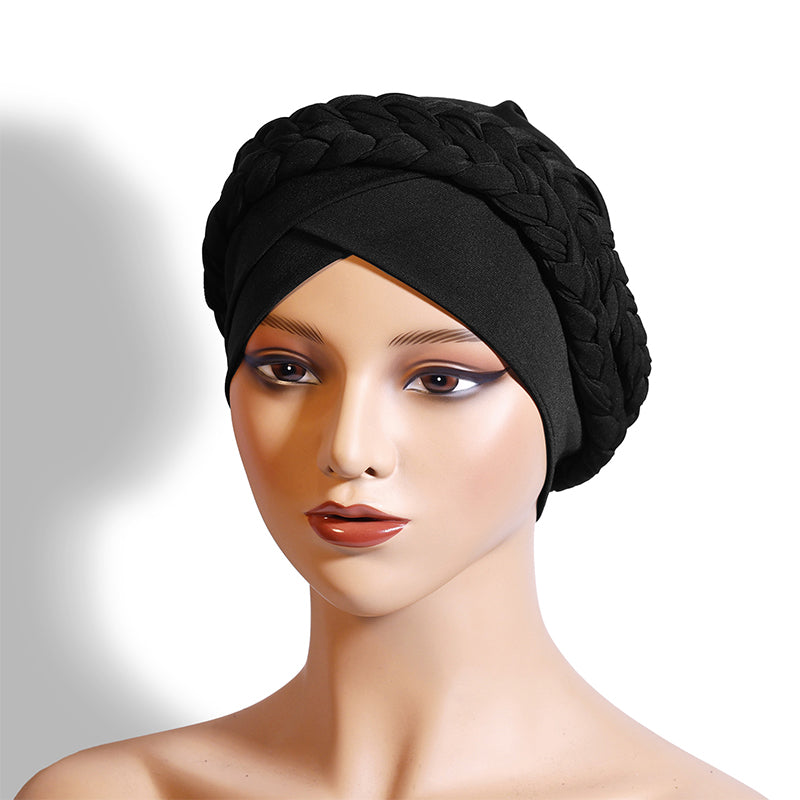 Elegant Turbanmössa för Kvinnor – Mjuk, Varm & Stilren Flätad Design för Höst och Vinter-12