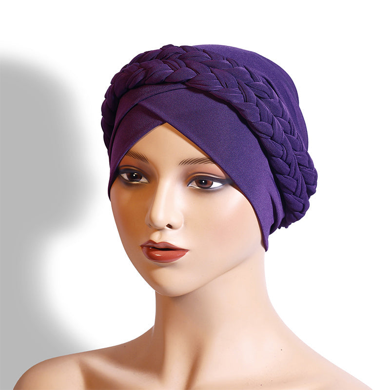 Elegant Turbanmössa för Kvinnor – Mjuk, Varm & Stilren Flätad Design för Höst och Vinter-11