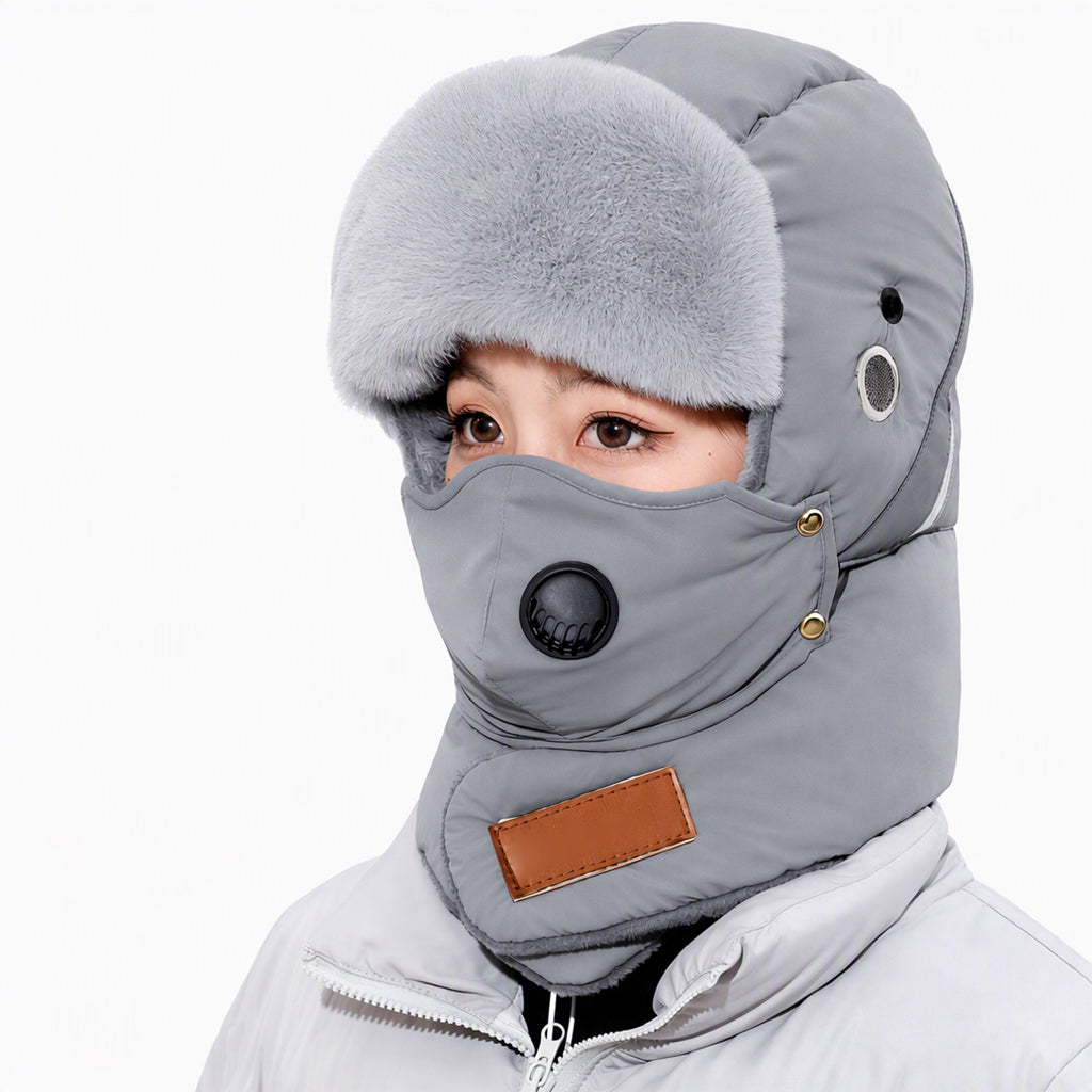 📦 Över 500 paket skickas varje dag! Vindtät, varm vintermössa i trapper-stil med inbyggd ansiktsmask-15