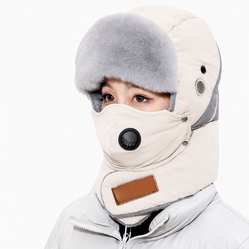 📦 Över 500 paket skickas varje dag! Vindtät, varm vintermössa i trapper-stil med inbyggd ansiktsmask-16
