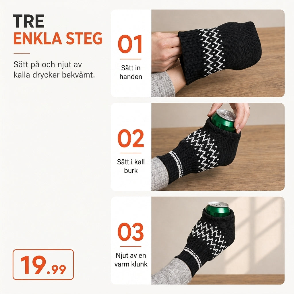 🍺 Stickade dryckesvantar för vinter – isolerade, värmande, passar burkar och flaskor, perfekta för utomhusfester! ✨-5