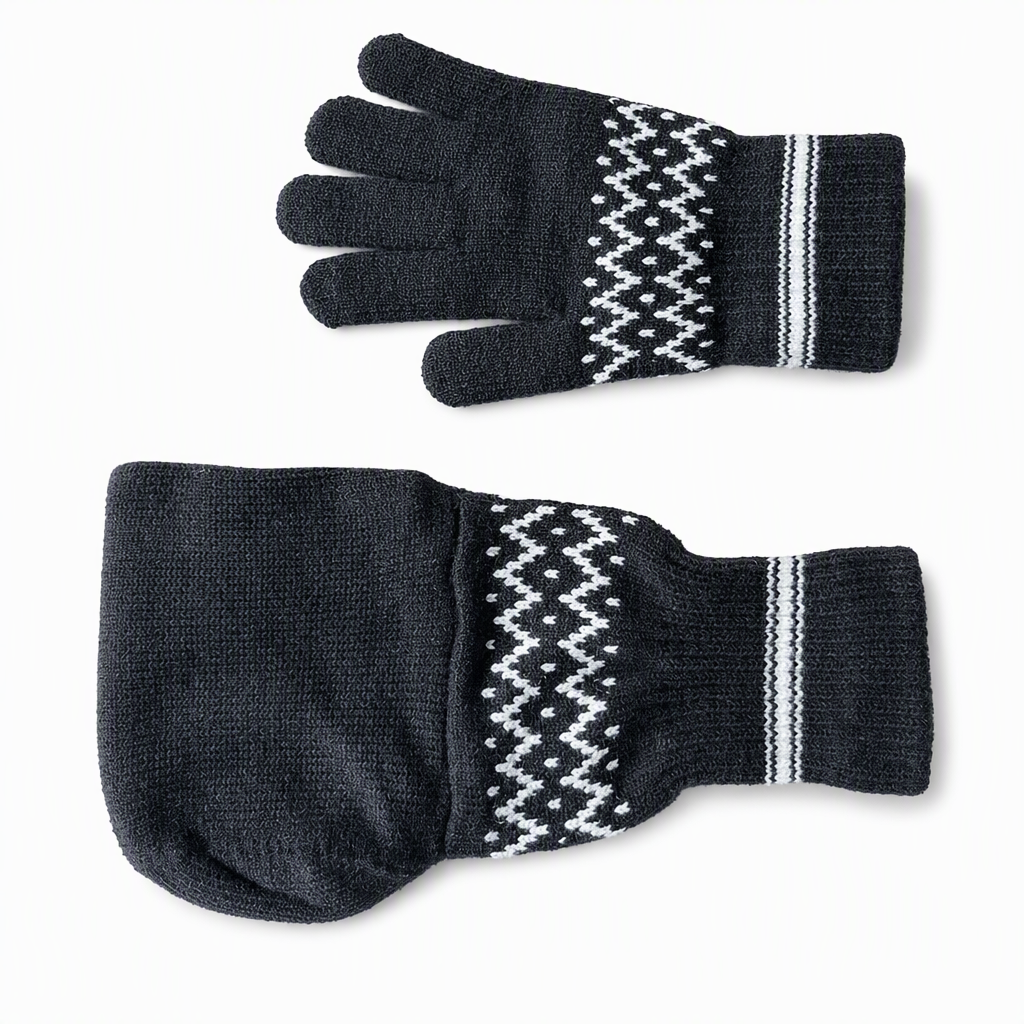 🍺 Stickade dryckesvantar för vinter – isolerade, värmande, passar burkar och flaskor, perfekta för utomhusfester! ✨-10