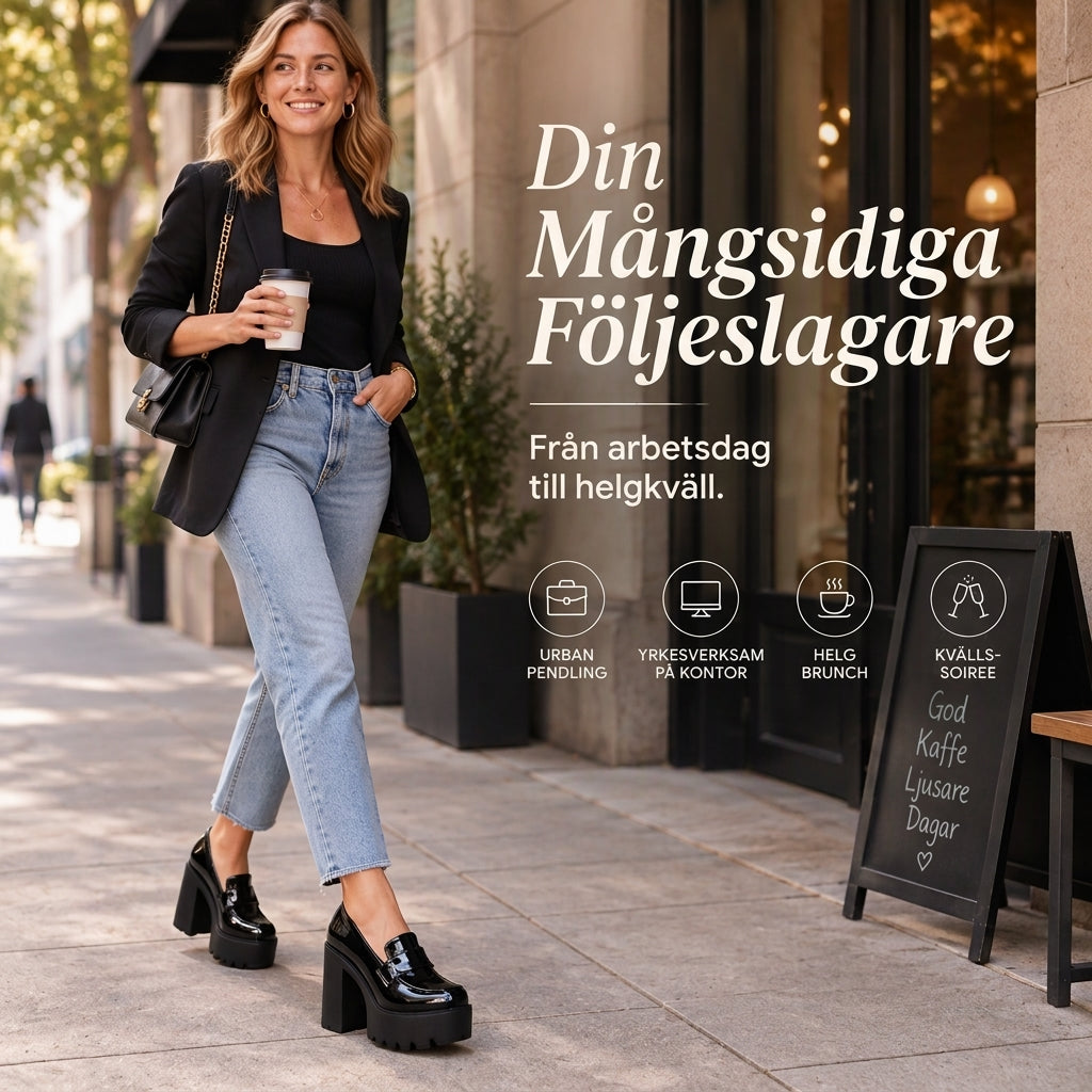 🔥50 % rabatt! Plattformloafers för kvinnor med tjockklack-4