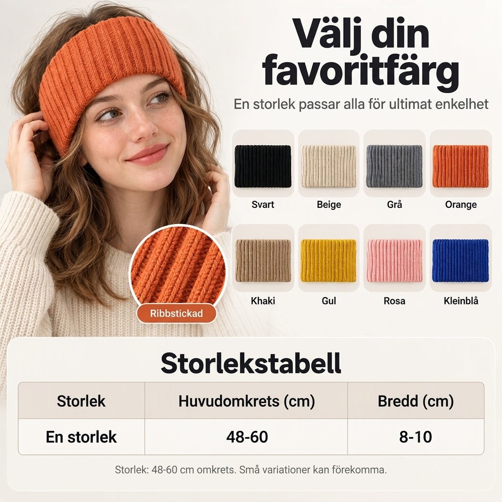 🔥Köp 1 Få 2 Gratis ✨ Brett, ribbstickat pannband – mjukt, varmt och sportigt för kalla dagar ❄️-5