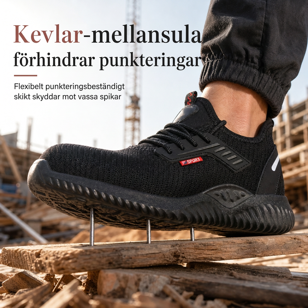 Herrar säkerhetsskor med stålhätta, andningsbara arbetsstövlar, lätta, punkteringsskyddade skyddsskor-3