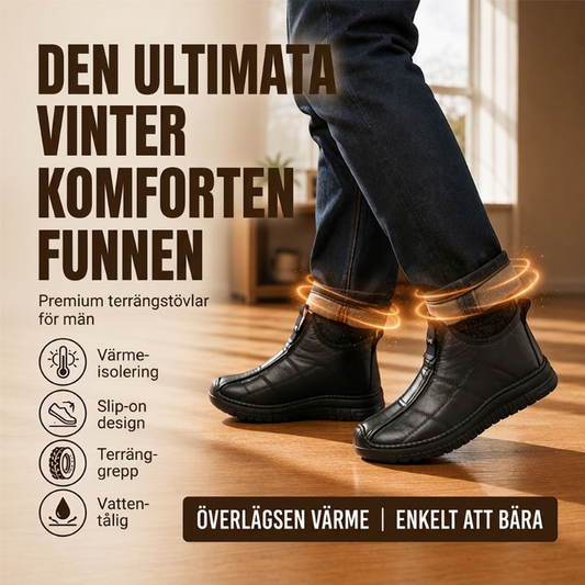 ❄️ Tidsbegränsat erbjudande ✨Varmfodrade vinterskor för herr med halkskyddande sula