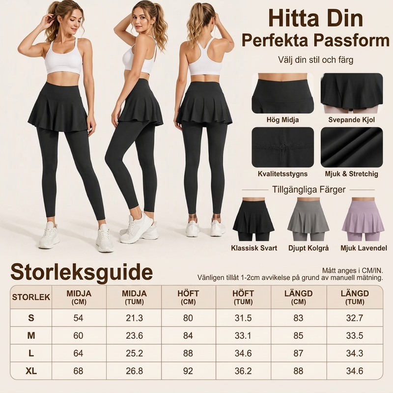 🔥50 % rabatt! Högtaljade byxor med kjol för kvinnor-5