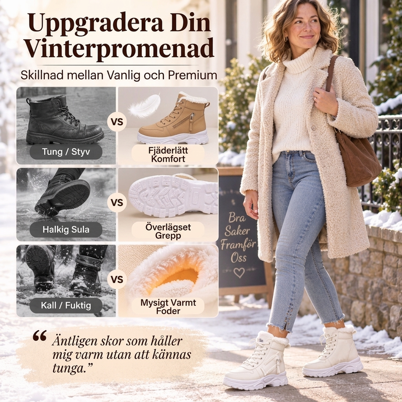 👢50 % rabatt🍂Vinterstövlar för damer med fleecefoder – lätta, värmande och stänkskyddade-3