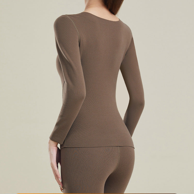 🍂Autumn Promotion 50%💕Women's Thermal Underwear Set with Shelf Bra-2