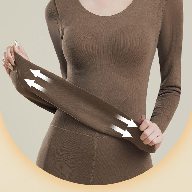 🍂Autumn Promotion 50%💕Women's Thermal Underwear Set with Shelf Bra-4