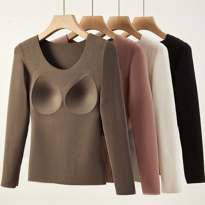 🍂Autumn Promotion 50%💕Women's Thermal Underwear Set with Shelf Bra-6