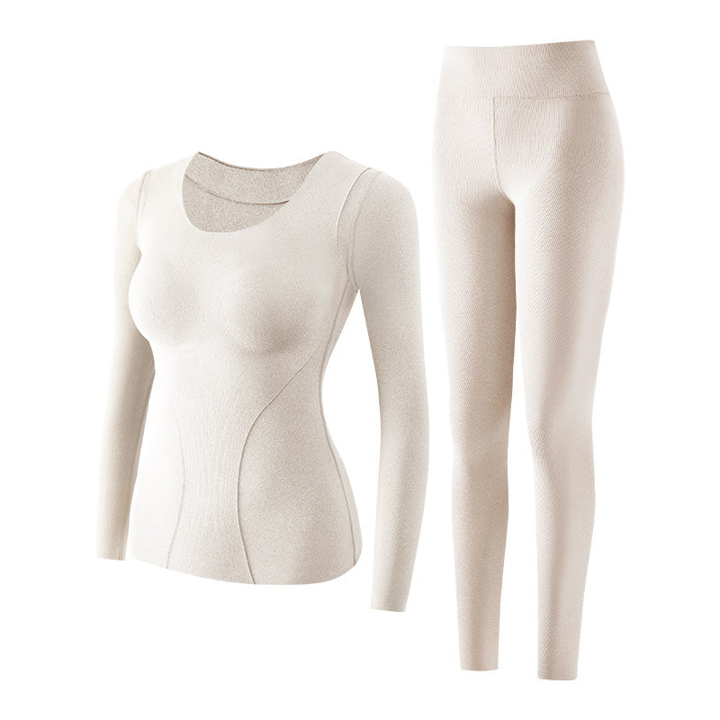 🍂Autumn Promotion 50%💕Women's Thermal Underwear Set with Shelf Bra-10