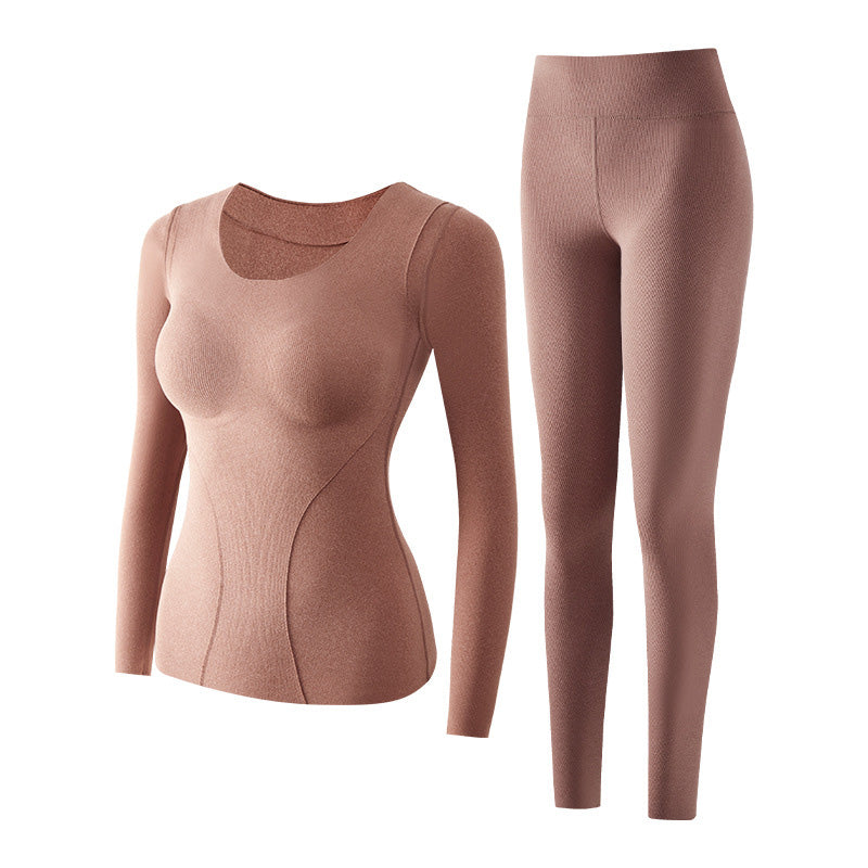🍂Autumn Promotion 50%💕Women's Thermal Underwear Set with Shelf Bra-12