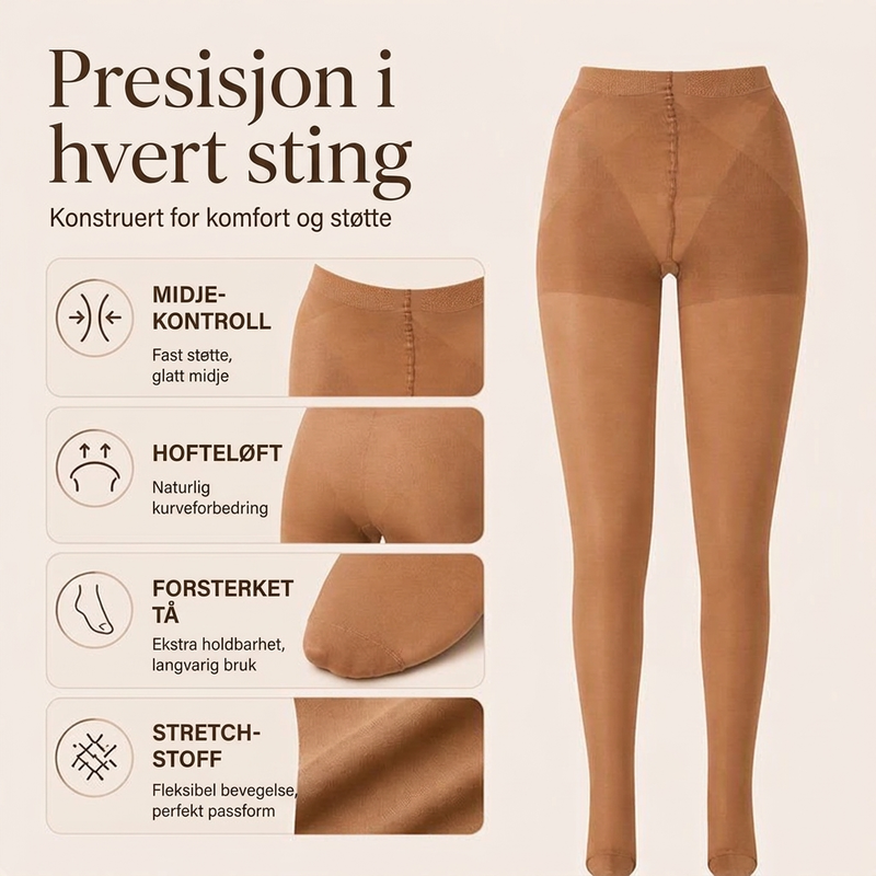 👖 ✨ Jämn, vardaglig komfort | Kvinnors ultratunna osynliga strumpbyxor som tål löpning-1