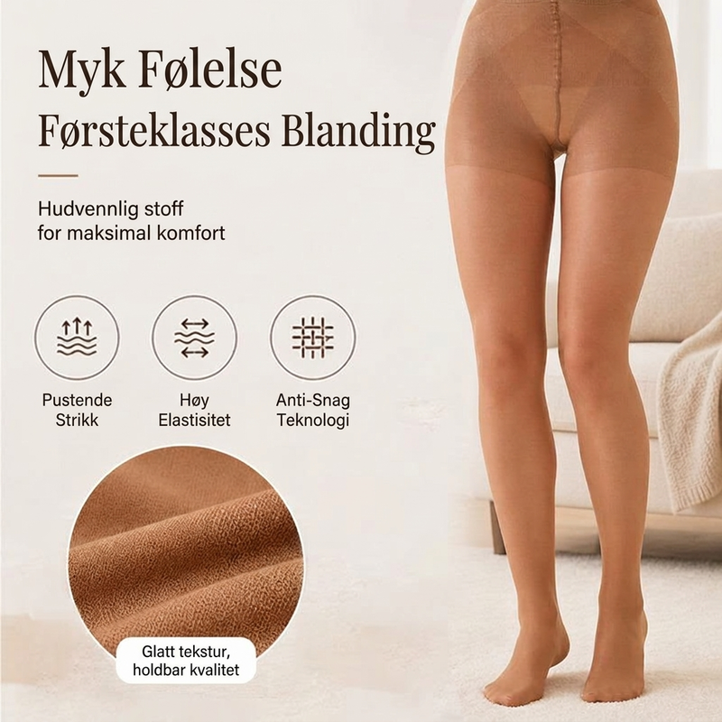 👖 ✨ Jämn, vardaglig komfort | Kvinnors ultratunna osynliga strumpbyxor som tål löpning-4
