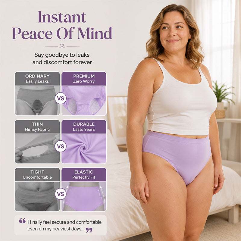 🌸 3-pack Bekväma menstruationstrosor (Plus size) – Andas, formar & skyddar mot läckage-2