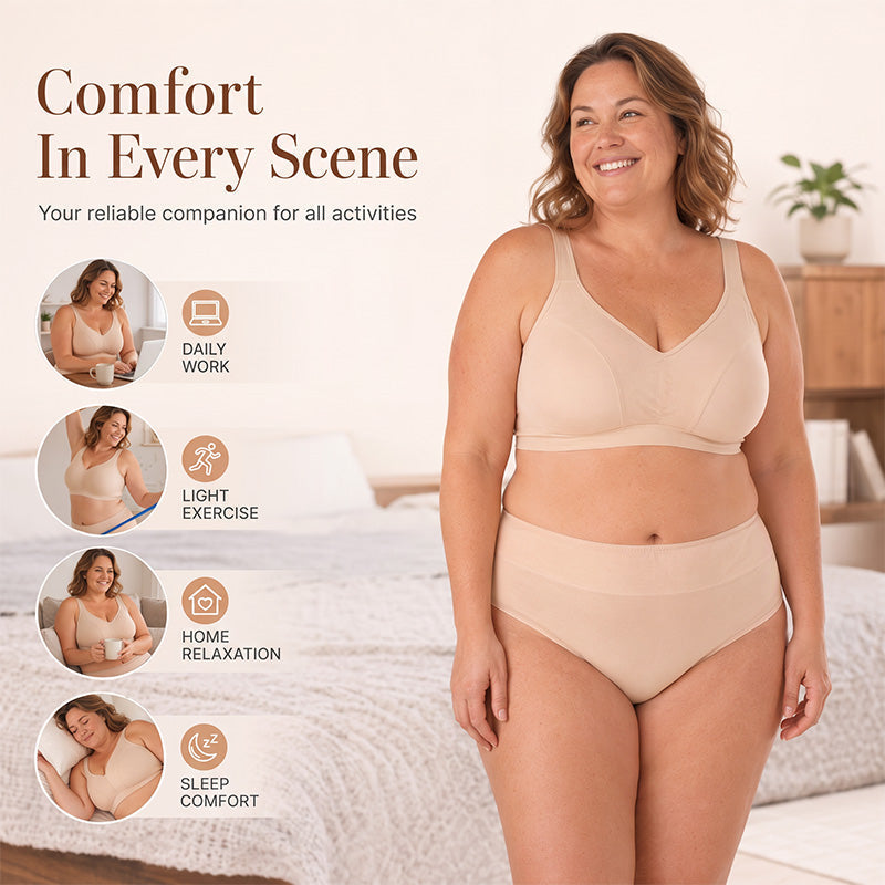 🌸 3-pack Bekväma menstruationstrosor (Plus size) – Andas, formar & skyddar mot läckage-4