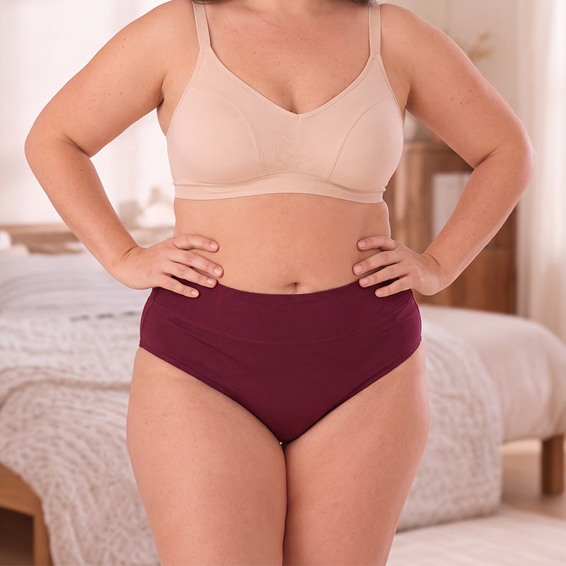 🌸 3-pack Bekväma menstruationstrosor (Plus size) – Andas, formar & skyddar mot läckage-10