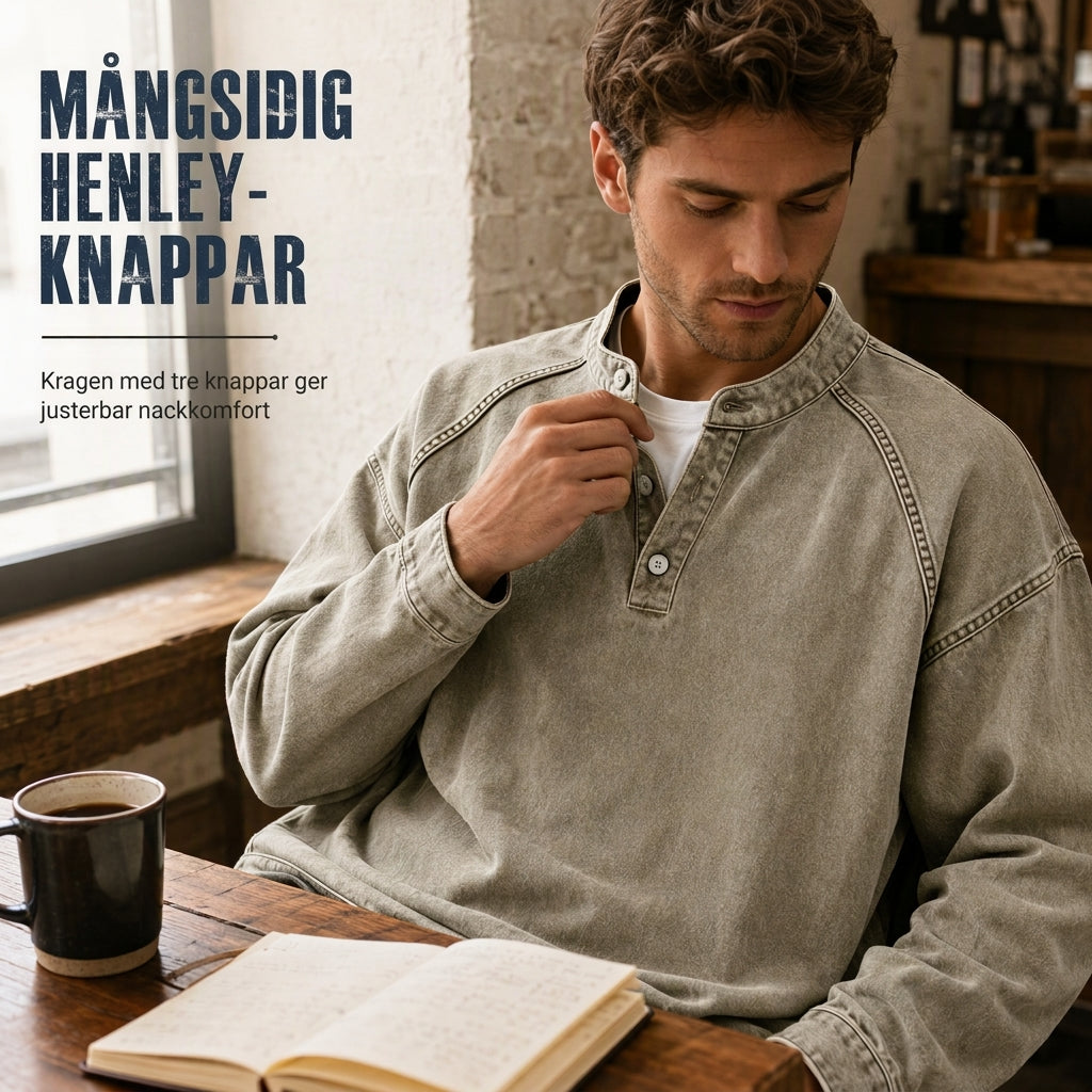 Herr Vintage-ledig luvtröja i lös passform-2