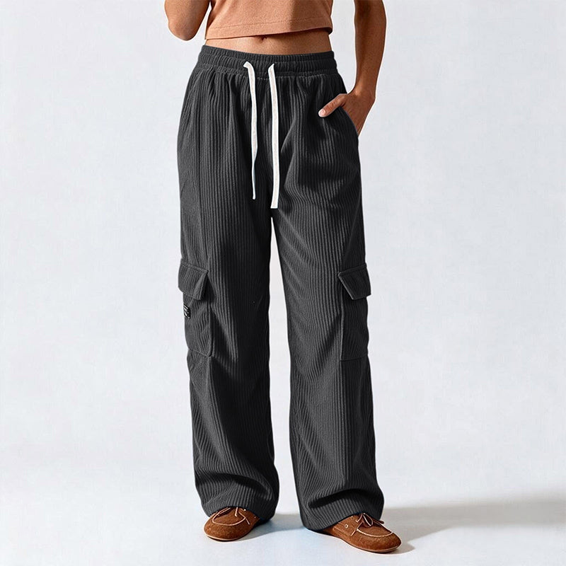 📢🎉50 % rabatt!!!🛍️✨Retro-cargobyxor i corduroy för damer-12