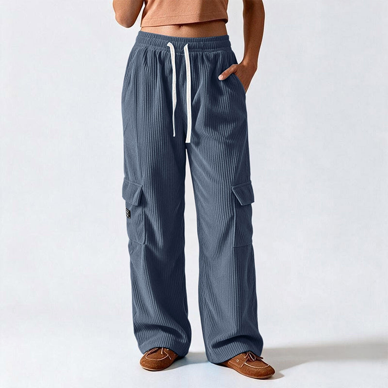 📢🎉50 % rabatt!!!🛍️✨Retro-cargobyxor i corduroy för damer-10