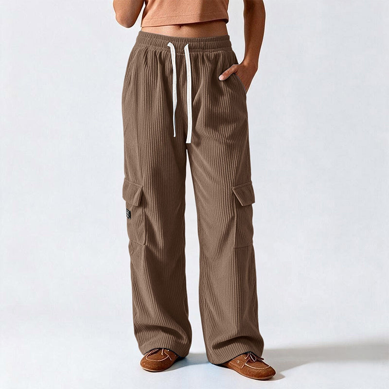 📢🎉50 % rabatt!!!🛍️✨Retro-cargobyxor i corduroy för damer-18