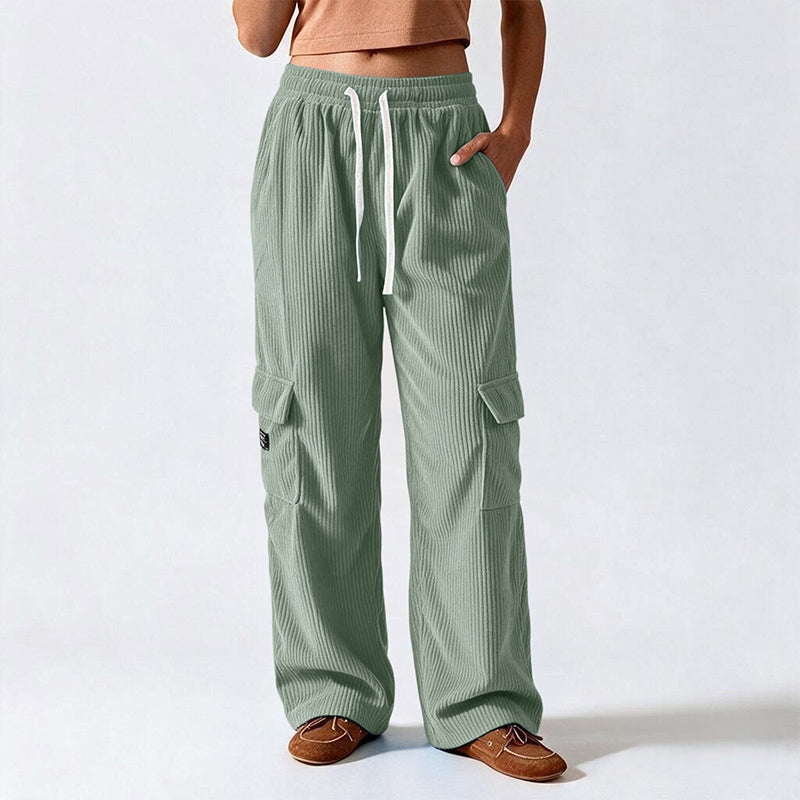 📢🎉50 % rabatt!!!🛍️✨Retro-cargobyxor i corduroy för damer-17