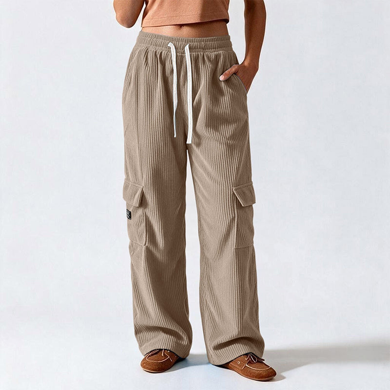 📢🎉50 % rabatt!!!🛍️✨Retro-cargobyxor i corduroy för damer-16