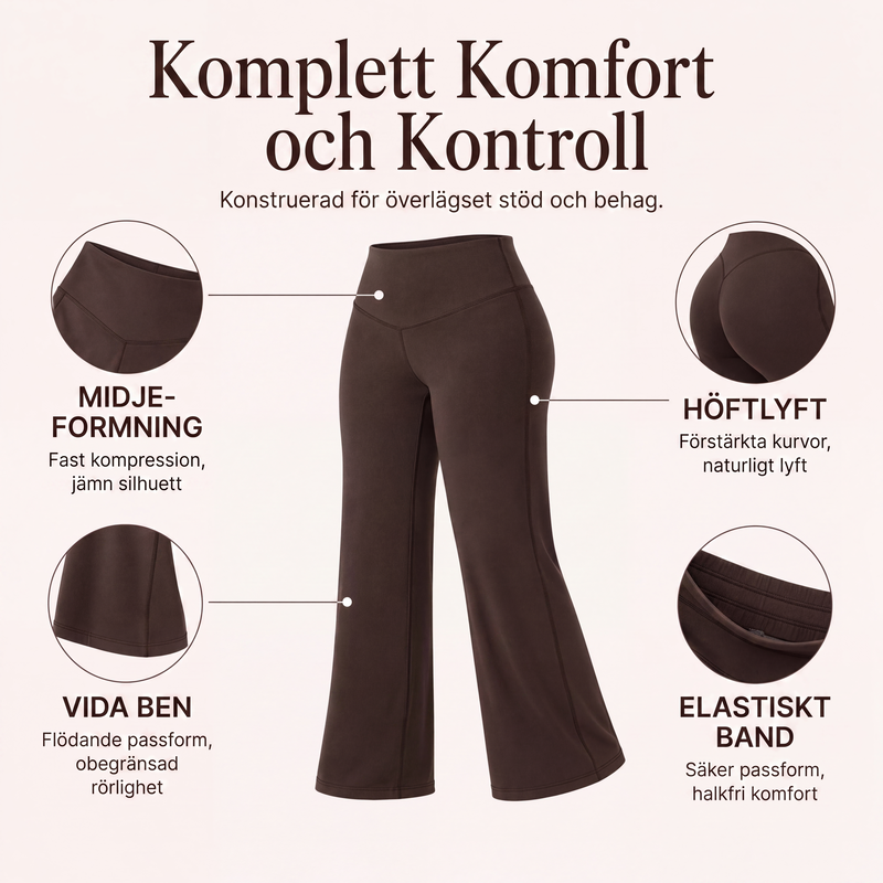 🔥 Köp 2 – Spara mer!  Högmidjade vida yogabyxor för kvinnor🏃‍♀️😍-2