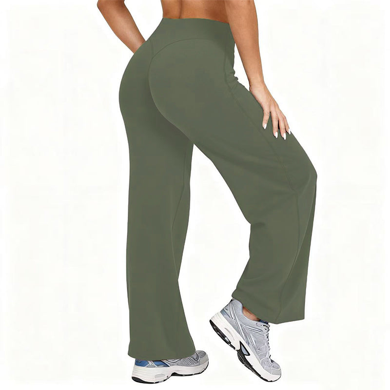 🔥 Köp 2 – Spara mer!  Högmidjade vida yogabyxor för kvinnor🏃‍♀️😍-10