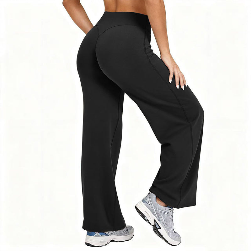 🔥 Köp 2 – Spara mer!  Högmidjade vida yogabyxor för kvinnor🏃‍♀️😍-12