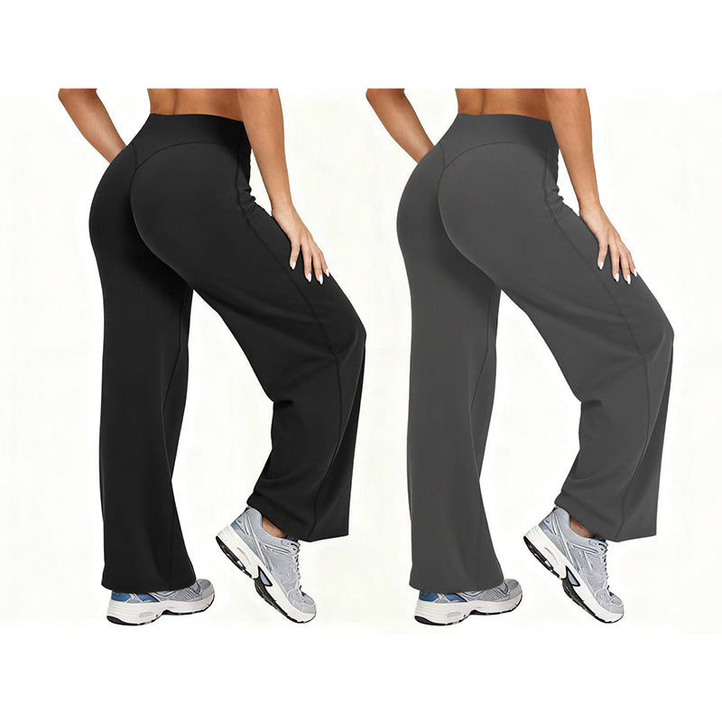 🔥 Köp 2 – Spara mer!  Högmidjade vida yogabyxor för kvinnor🏃‍♀️😍-17