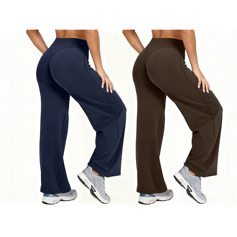 🔥 Köp 2 – Spara mer!  Högmidjade vida yogabyxor för kvinnor🏃‍♀️😍-15