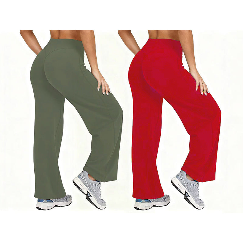 🔥 Köp 2 – Spara mer!  Högmidjade vida yogabyxor för kvinnor🏃‍♀️😍-16