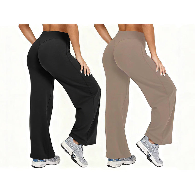 🔥 Köp 2 – Spara mer!  Högmidjade vida yogabyxor för kvinnor🏃‍♀️😍-18