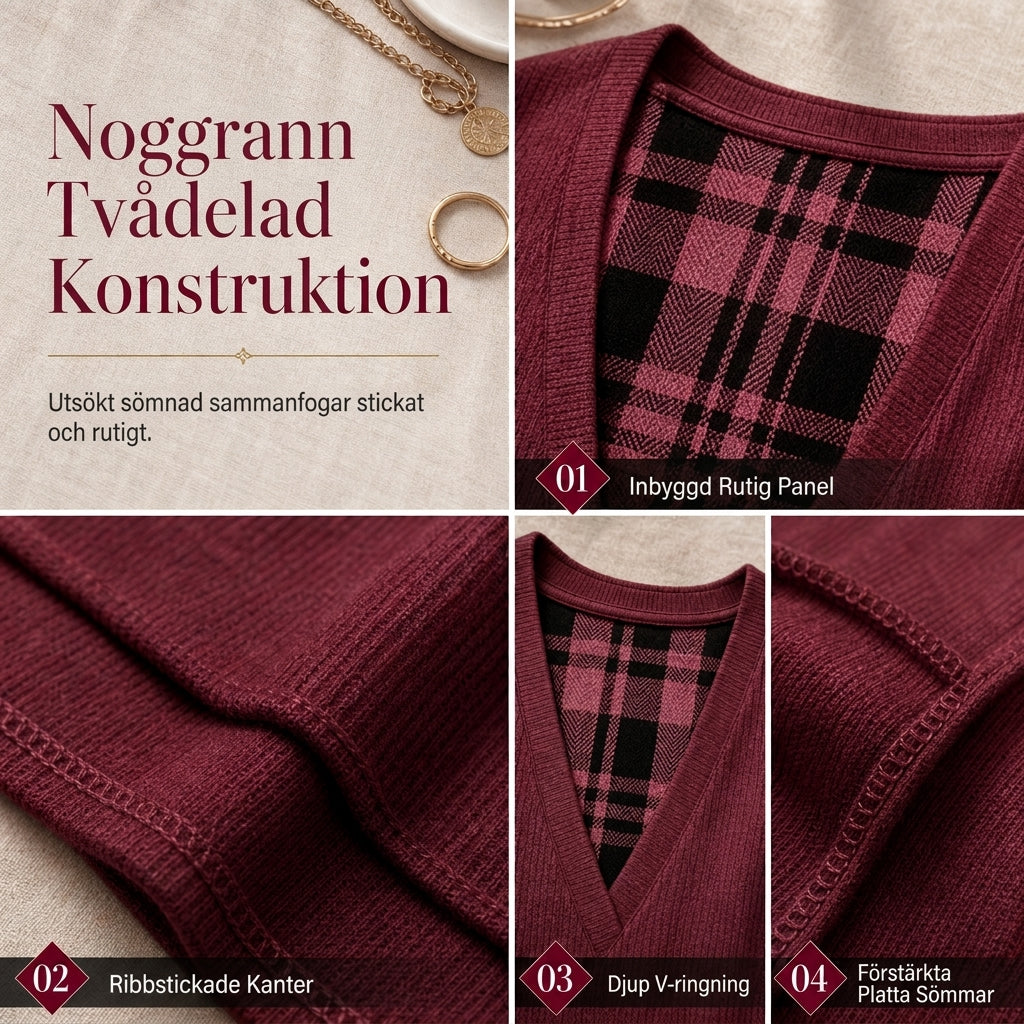 ✨ Nyhet – Rutig stickad damskjorta 👚 Lager-på-lager-look, mjuk stickning och stilfull, avslappnad stil 🌸-3