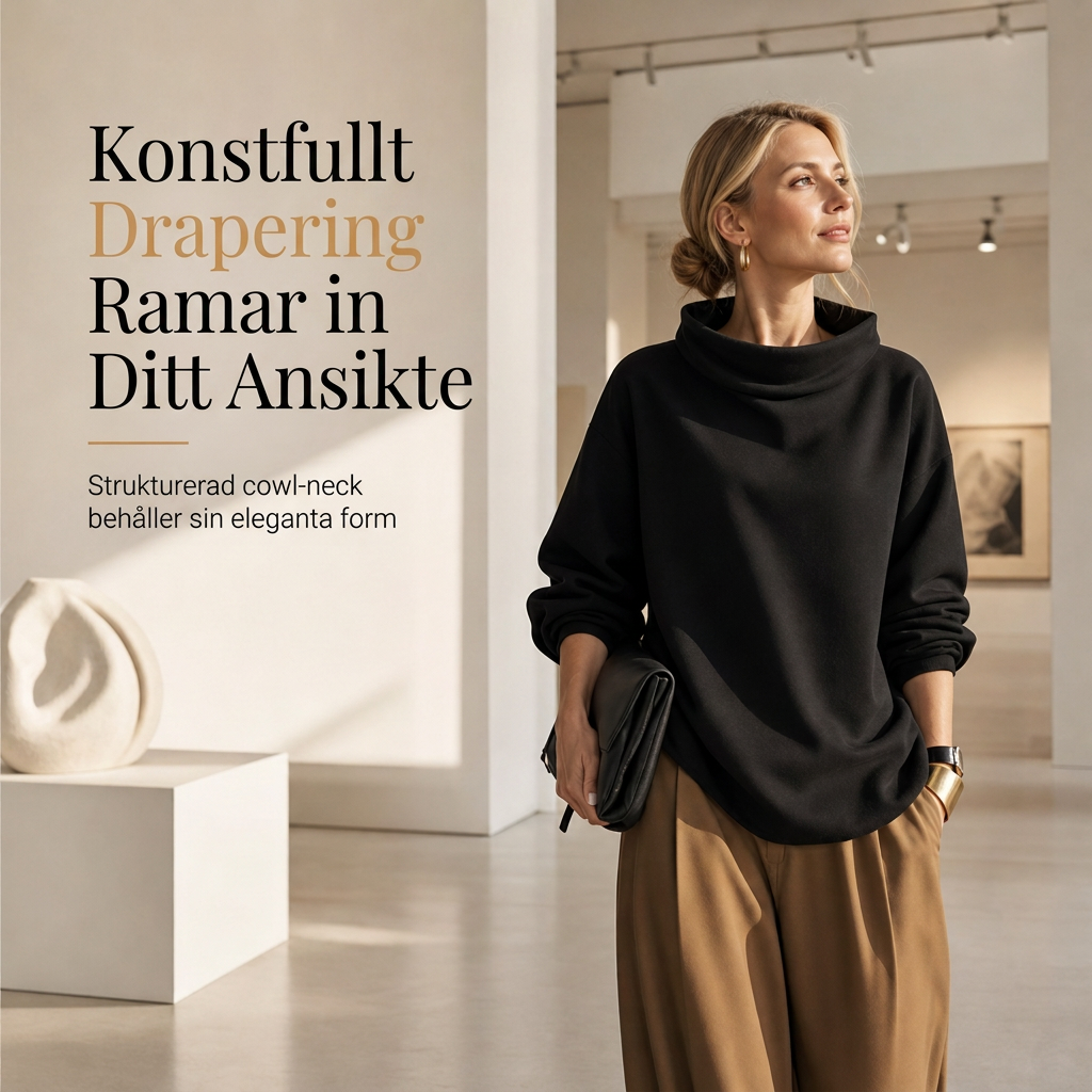🔥En supertrendig och mångsidig topp🔥 Löst passande sweatshirt med skärhals, draperad design, nersatta axlar och långa ärmar-2